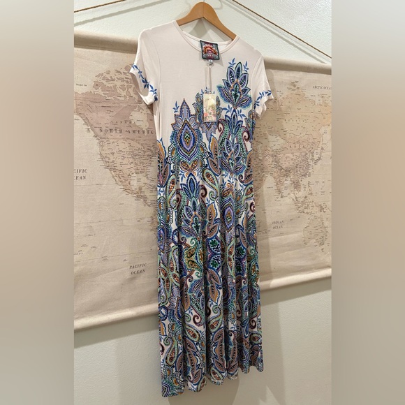 🆕Johnny Was - THE JANIE FAVORITE CAP SLEEVE DRESS Size X-Small NWT - Picture 3 of 13